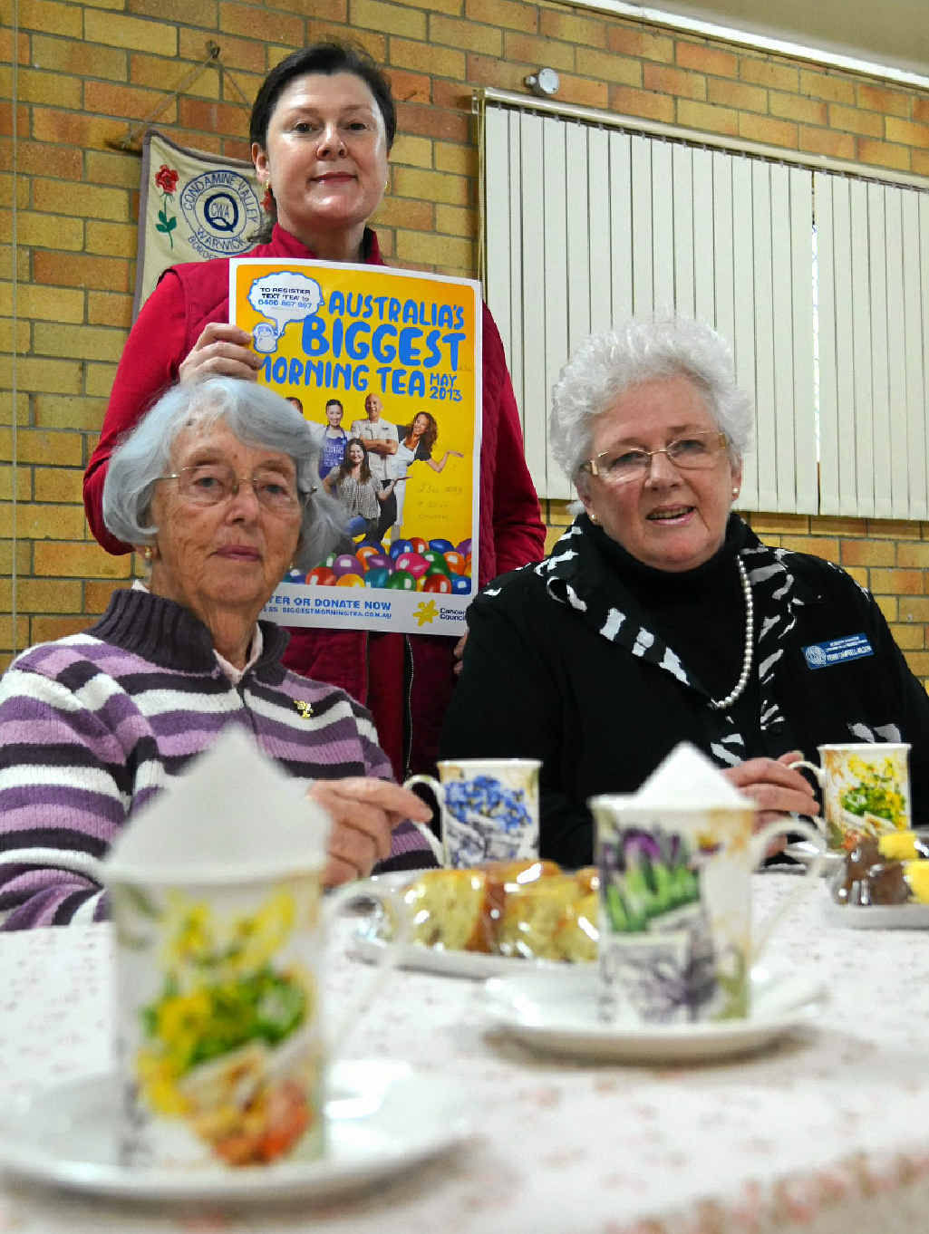 QCWA vice president Kate Hergenhan (back), president Judy Bilbrough and secretary Penny Campbell-Wilson are gearing up for their Biggest Morning Tea. QCWA vice president Kate Hergenhan (back), president Judy Bilbrough and secretary Penny Campbell-Wilson are gearing up for their Biggest Morning Tea.